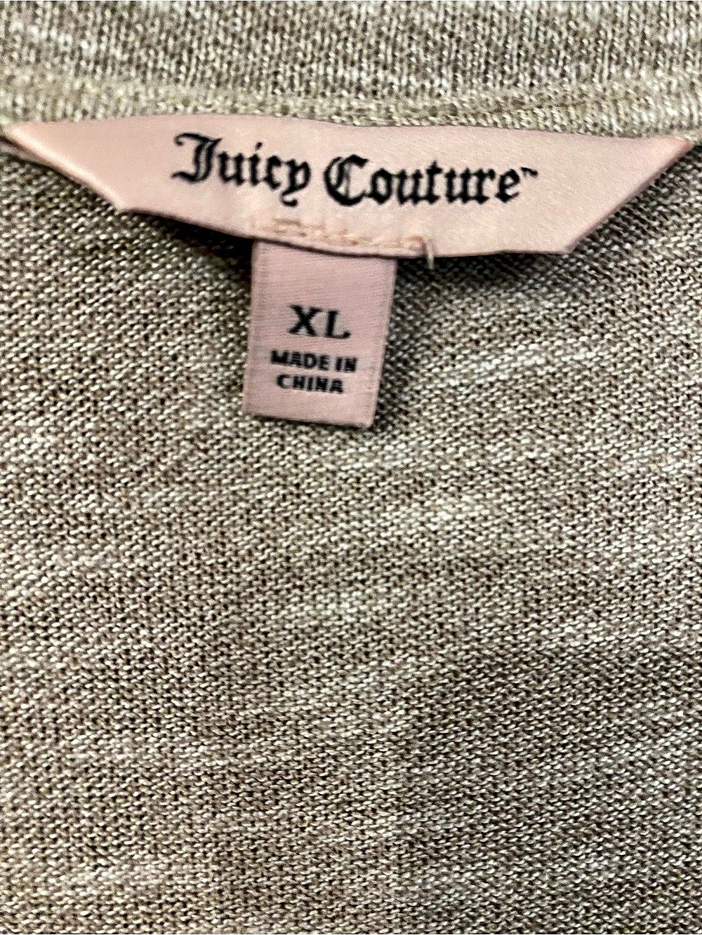 Juicy Couture Short Sleeve Tunic Top in Gray Size XL Like New - Picture 3 of 3
